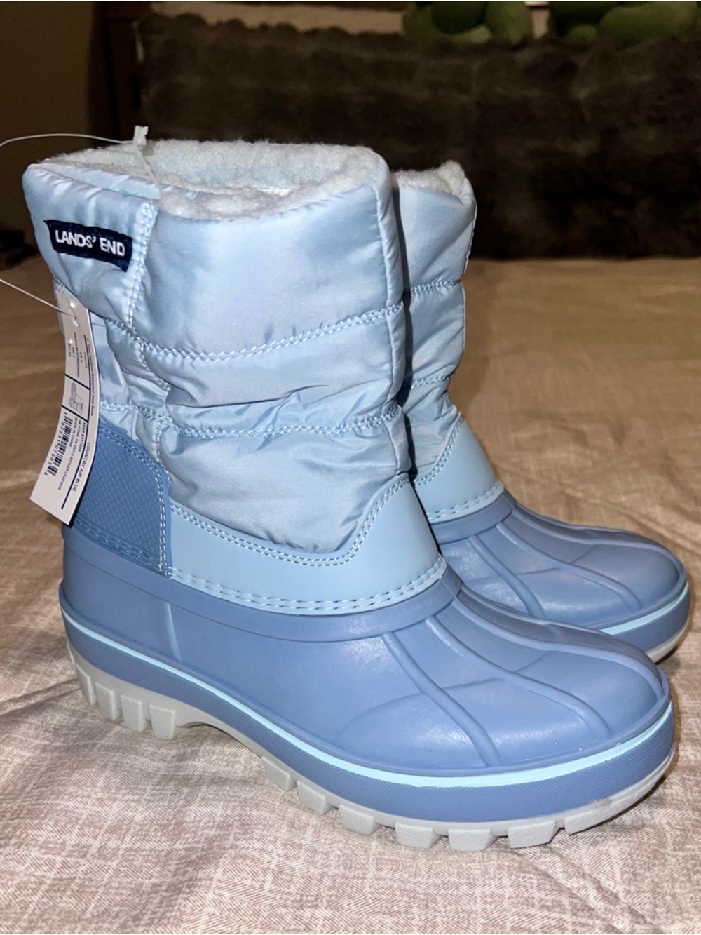 Lands' End Light Blue Kids' Insulated Snow Boots | Youth Size 2